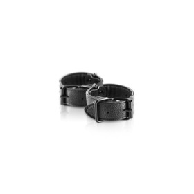 Menottes simili cuir noir ajustables Fetish Tentation 
